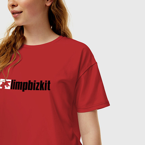 Женская футболка оверсайз LIMP BIZKIT / Красный – фото 3