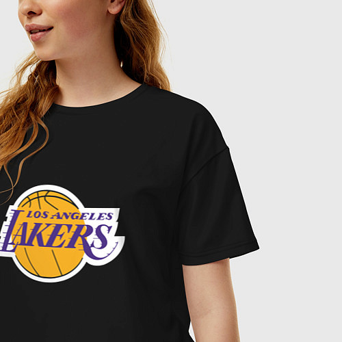 Женская футболка оверсайз LA LAKERSспина / Черный – фото 3