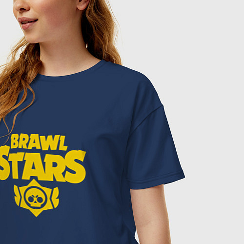 Женская футболка оверсайз Brawl Stars GOLD / Тёмно-синий – фото 3