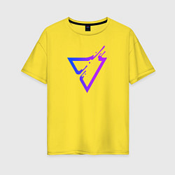 Футболка оверсайз женская Liquid Triangle, цвет: желтый