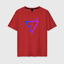 Футболка оверсайз женская Liquid Triangle, цвет: красный