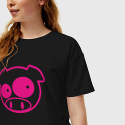 Футболка оверсайз женская Subaru Power Pig, цвет: черный — фото 2