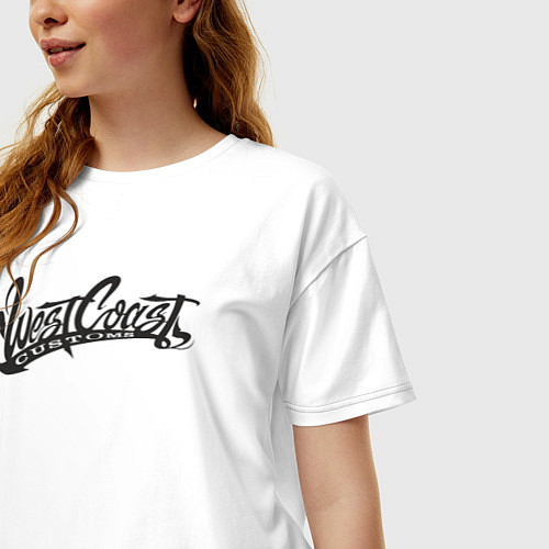 Женская футболка оверсайз West Coast Customs / Белый – фото 3