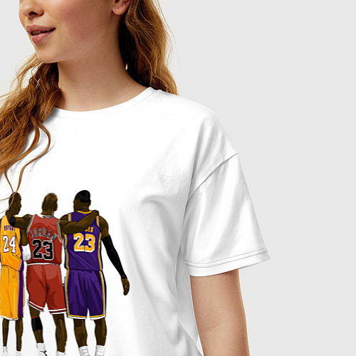 Женская футболка оверсайз Kobe, Michael, LeBron / Белый – фото 3