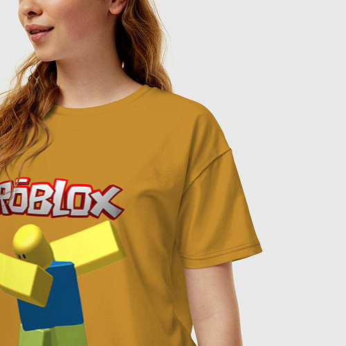 Женская футболка оверсайз Roblox Dab / Горчичный – фото 3