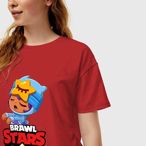 Женская футболка оверсайз BRAWL STARS SANDY / Красный – фото 3
