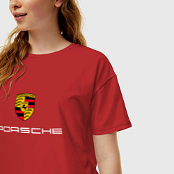 Футболка оверсайз женская PORSCHE, цвет: красный — фото 2