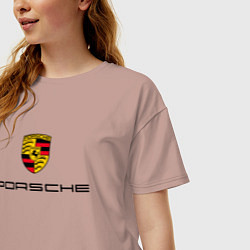 Футболка оверсайз женская PORSCHE, цвет: пыльно-розовый — фото 2