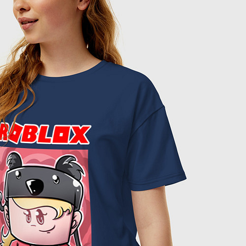Женская футболка оверсайз ROBLOX / Тёмно-синий – фото 3