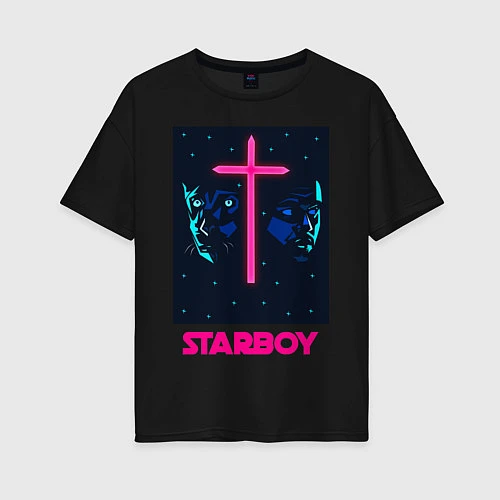 Женская футболка оверсайз STARBOY / Черный – фото 1