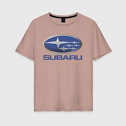 Футболка оверсайз женская SUBARU, цвет: пыльно-розовый