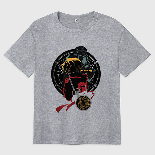 Женская футболка оверсайз Стальной алхимик / Меланж – фото 1