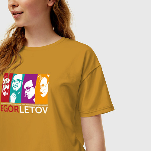 Женская футболка оверсайз Я анархист / Горчичный – фото 3