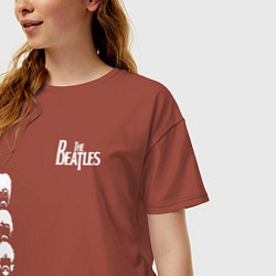 Футболка оверсайз женская Beatles, цвет: кирпичный — фото 2