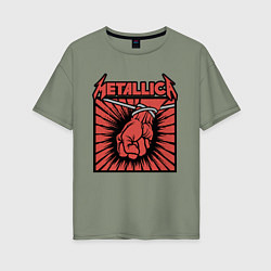 Футболка оверсайз женская Metallica, цвет: авокадо