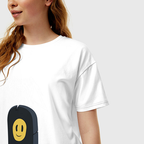 Женская футболка оверсайз ПОШЛАЯ МОЛЛИ / Белый – фото 3