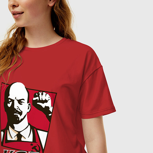 Женская футболка оверсайз КГБ / Красный – фото 3