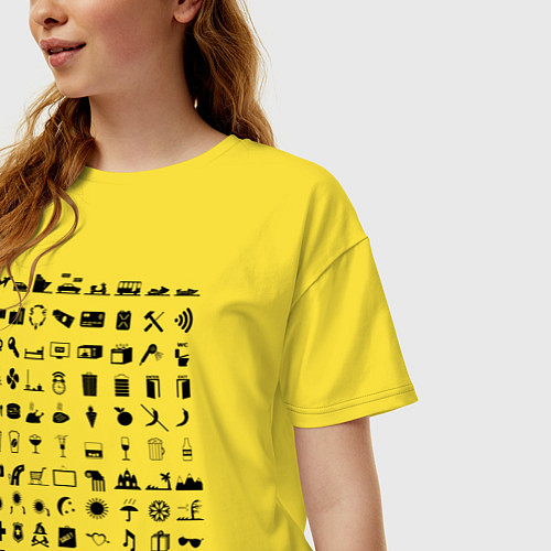 Женская футболка оверсайз Путешественник вне рамок81 / Желтый – фото 3