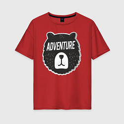 Футболка оверсайз женская Bear Adventure, цвет: красный
