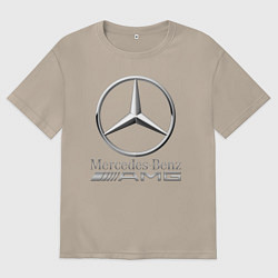 Футболка оверсайз женская MERCEDES-BENZ AMG, цвет: миндальный