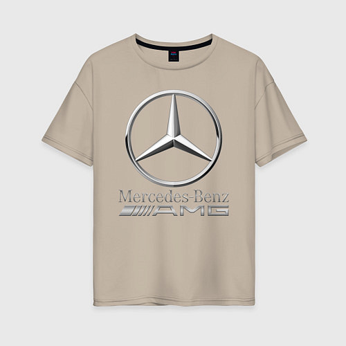 Женская футболка оверсайз MERCEDES-BENZ AMG / Миндальный – фото 1