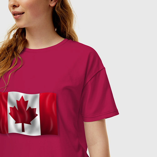 Женская футболка оверсайз Канада / Маджента – фото 3