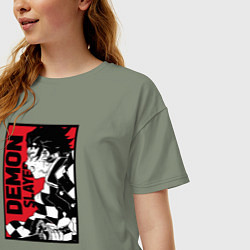 Футболка оверсайз женская KIMETSU NO YAIBA, цвет: авокадо — фото 2