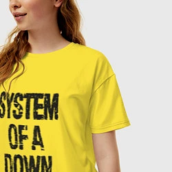 Футболка оверсайз женская System of a down, цвет: желтый — фото 2