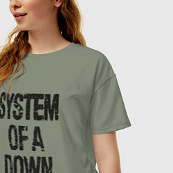 Футболка оверсайз женская System of a down, цвет: авокадо — фото 2