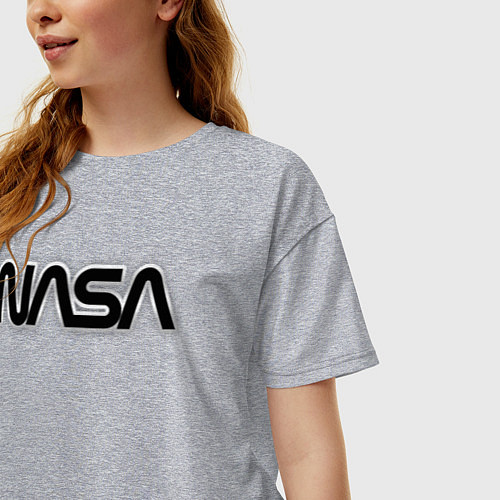 Женская футболка оверсайз NASA / Меланж – фото 3