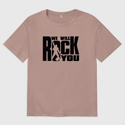 Футболка оверсайз женская QUEEN, цвет: пыльно-розовый