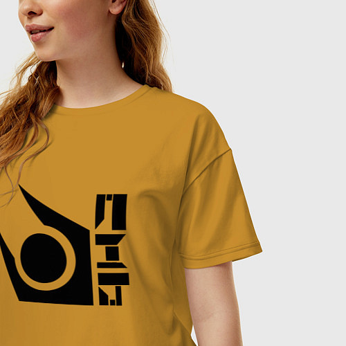 Женская футболка оверсайз Half life combine logo / Горчичный – фото 3