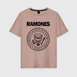 Футболка оверсайз женская RAMONES, цвет: пыльно-розовый