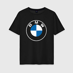 Футболка оверсайз женская BMW LOGO 2020, цвет: черный