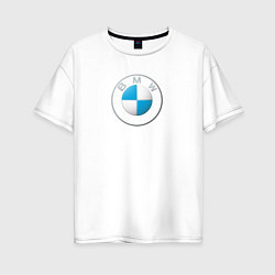 Футболка оверсайз женская BMW LOGO 2020, цвет: белый