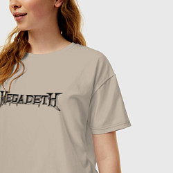 Футболка оверсайз женская Megadeth, цвет: миндальный — фото 2