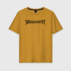 Футболка оверсайз женская Megadeth, цвет: горчичный