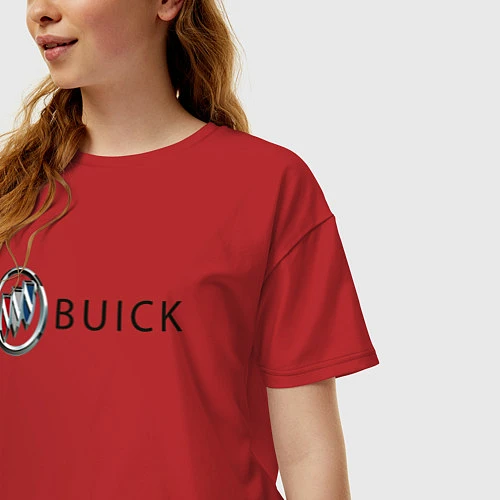 Женская футболка оверсайз Buick / Красный – фото 3