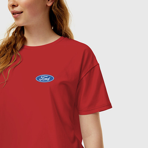Женская футболка оверсайз Ford / Красный – фото 3