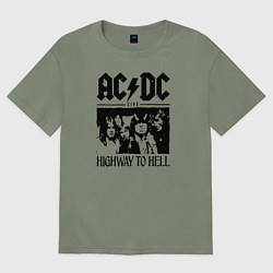 Футболка оверсайз женская ACDC highway to hell, цвет: авокадо
