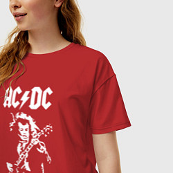 Футболка оверсайз женская ACDC, цвет: красный — фото 2