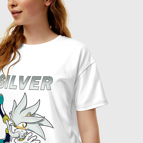 Женская футболка оверсайз SONIC Silver / Белый – фото 3
