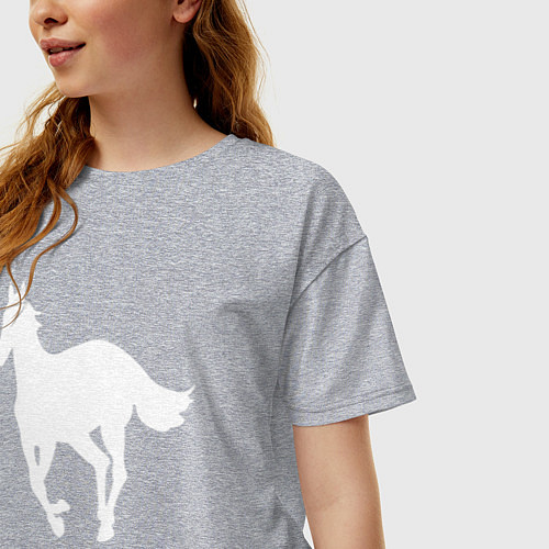 Женская футболка оверсайз White Pony / Меланж – фото 3