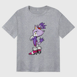 Футболка оверсайз женская SONIC Кошка Блейз, цвет: меланж