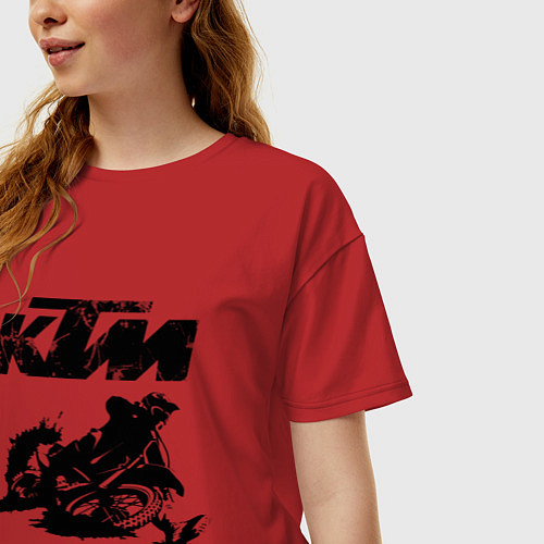 Женская футболка оверсайз KTM / Красный – фото 3