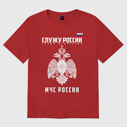 Футболка оверсайз женская МЧС России, цвет: красный