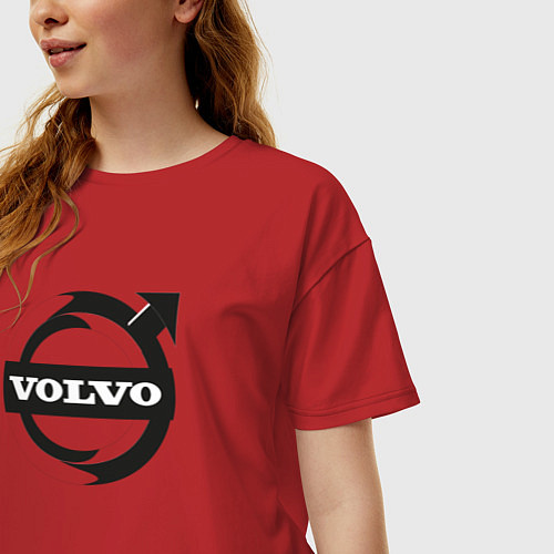Женская футболка оверсайз VOLVO / Красный – фото 3