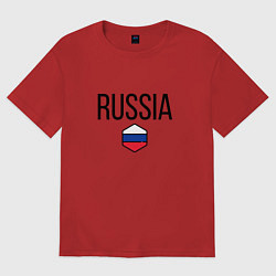 Футболка оверсайз женская Россия, цвет: красный