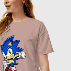 Футболка оверсайз женская SONIC, цвет: пыльно-розовый — фото 2