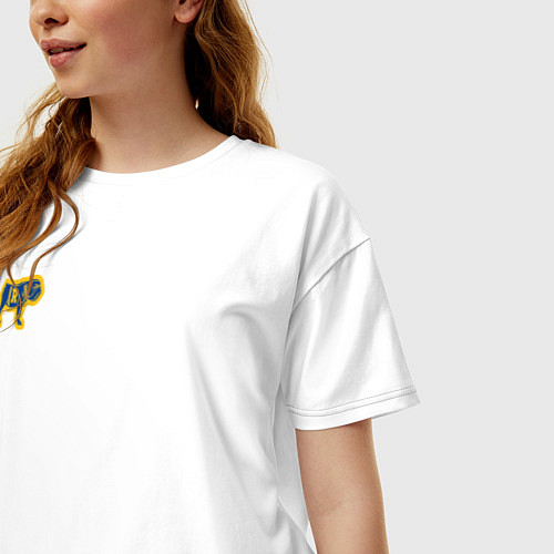 Женская футболка оверсайз GO BULLDOGS / Белый – фото 3